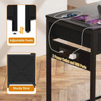 Scrivania per computer da 55" con 5 cassetti in tessuto, scrivania da ufficio con prese di corrente e supporto per stampante