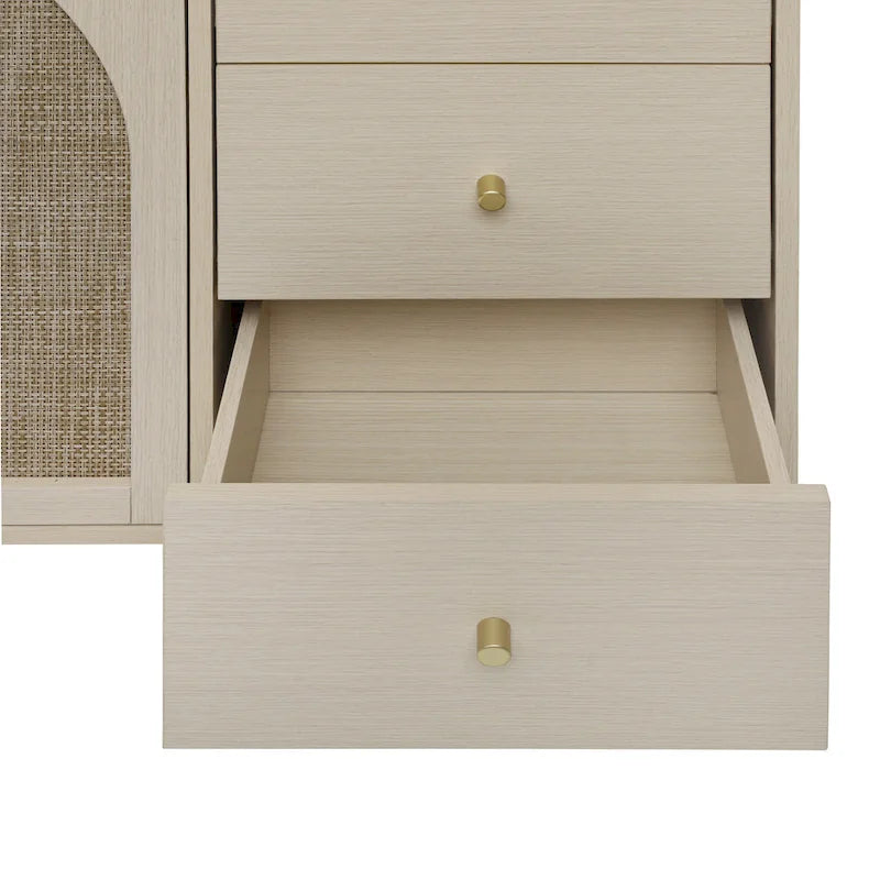 Moderno Armadio a 2 Ante con 3 Cassetti e Ripiani Regolabili per Camera da Letto, Soggiorno, Studio