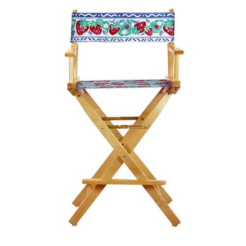 30 Sedia da Regista con Telaio Naturale - Strawberry Park - 23L x 19P x 45.5A