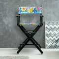 24 Director's Chair Black Frame-Garden Flowers - 23W x 19D x 39.5H