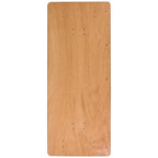 Tavolo per banchetto rettangolare pieghevole in legno da 6 piedi con piano con finitura trasparente – 72P x 30L x 30,25A