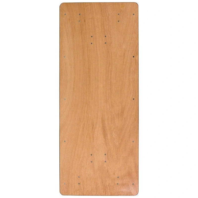 Tavolo per banchetto rettangolare pieghevole in legno da 6 piedi con piano con finitura trasparente – 72P x 30L x 30,25A