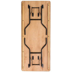 Tavolo per banchetto rettangolare pieghevole in legno da 6 piedi con piano con finitura trasparente – 72P x 30L x 30,25A