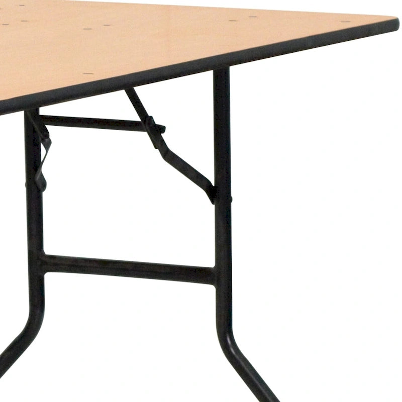 Tavolo per banchetto rettangolare pieghevole in legno da 6 piedi con piano con finitura trasparente – 72P x 30L x 30,25A