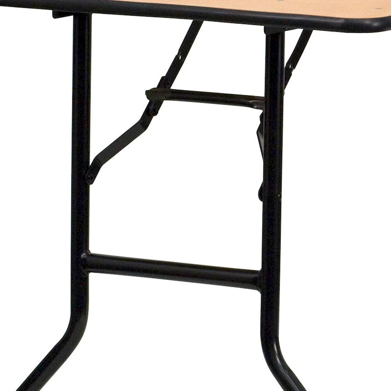 Tavolo per banchetto rettangolare pieghevole in legno da 6 piedi con piano con finitura trasparente – 72P x 30L x 30,25A