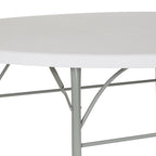 Tavolo Pieghevole da Evento Tondo in Plastica Bi-Fold da 1,80 m con Maniglia