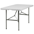 Tavolo pieghevole in plastica bianco granito a due ante 30W x 60L - Tavolo per banchetti