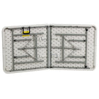 Tavolo pieghevole in plastica bianco granito a due ante 30W x 60L - Tavolo per banchetti