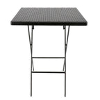 Tavolo quadrato pieghevole in rattan sintetico nero