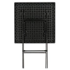 Tavolo quadrato pieghevole in rattan sintetico nero