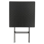 Tavolo quadrato pieghevole in rattan sintetico nero