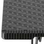 Tavolo quadrato pieghevole in rattan sintetico nero