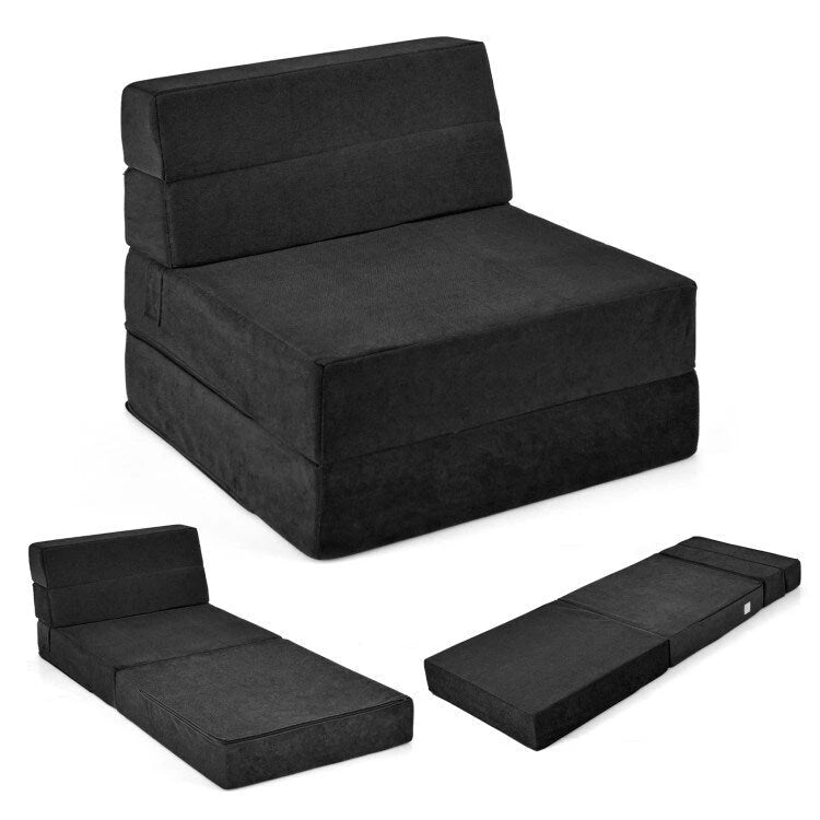 Sedia Pieghevole a Tre Ante Trasformabile in Letto - 75 x 28 x 6