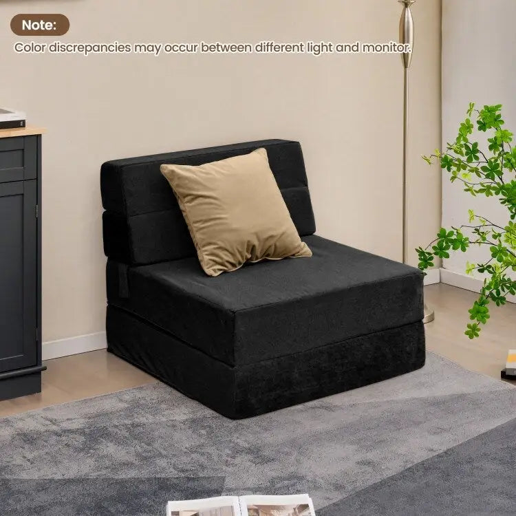 Sedia Pieghevole a Tre Ante Trasformabile in Letto - 75 x 28 x 6