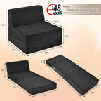 Sedia Pieghevole a Tre Ante Trasformabile in Letto - 75 x 28 x 6