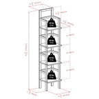 Scaffale da Panettiere, Stretto, Caffè - 37.39 x 35.20 x 179.50 cm