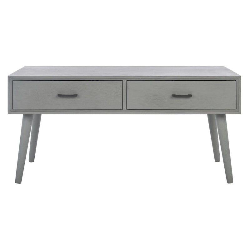 Tavolino da caffè a 2 cassetti Mid-Century - 37,8 L x 19 P x 17,8 H - 38Lx19Px18A