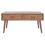 Tavolino da caffè a 2 cassetti Mid-Century - 37,8 L x 19 P x 17,8 H - 38Lx19Px18A