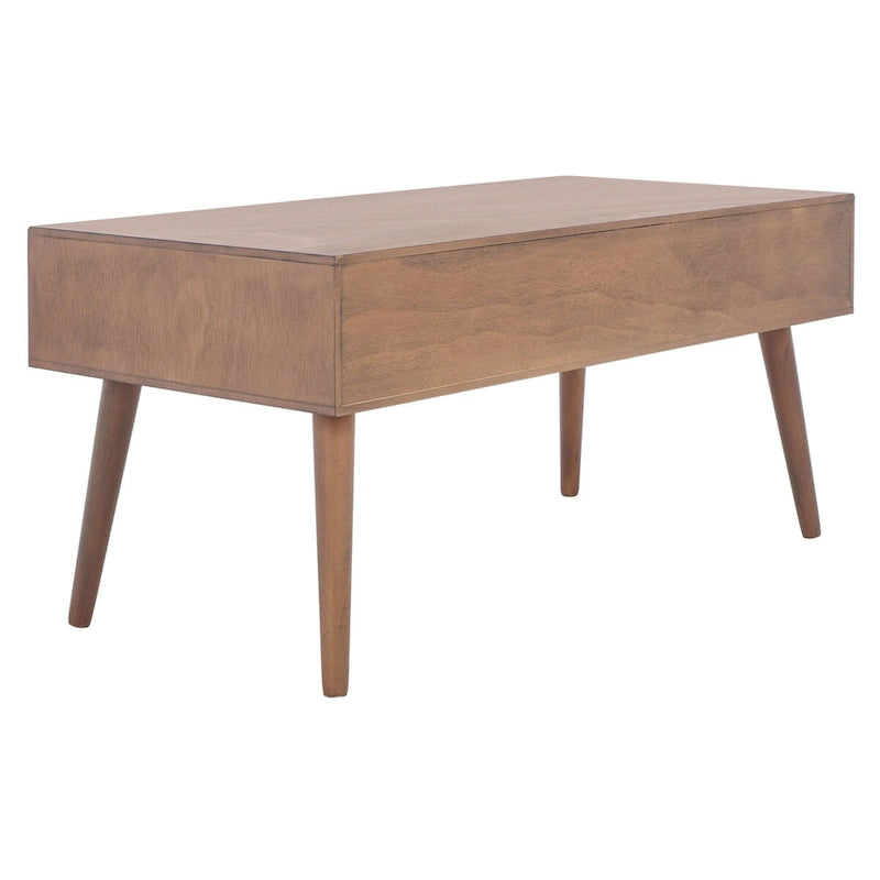 Tavolino da caffè a 2 cassetti Mid-Century - 37,8 L x 19 P x 17,8 H - 38Lx19Px18A