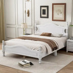 Letto a piattaforma stile retrò con supporto a doghe in legno