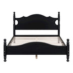 Letto a piattaforma stile retrò con supporto a doghe in legno