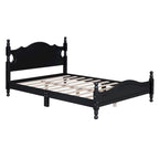 Letto a piattaforma stile retrò con supporto a doghe in legno