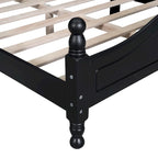 Letto a piattaforma stile retrò con supporto a doghe in legno
