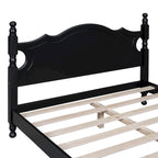 Letto a piattaforma stile retrò con supporto a doghe in legno