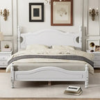 Letto a piattaforma stile retrò con supporto a doghe in legno