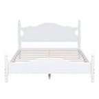 Letto a piattaforma stile retrò con supporto a doghe in legno