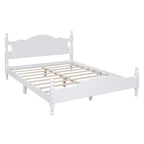 Letto a piattaforma stile retrò con supporto a doghe in legno