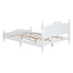 Letto a piattaforma stile retrò con supporto a doghe in legno