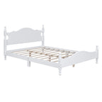 Letto a piattaforma stile retrò con supporto a doghe in legno