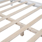 Letto a piattaforma stile retrò con supporto a doghe in legno