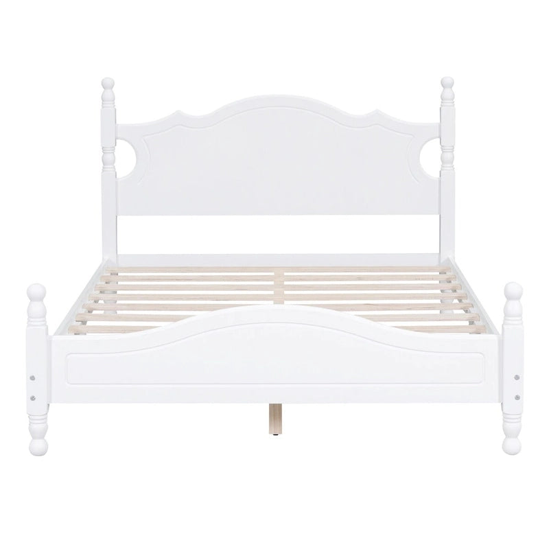 Letto a piattaforma stile retrò con supporto a doghe in legno
