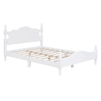 Letto a piattaforma stile retrò con supporto a doghe in legno