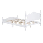 Letto a piattaforma stile retrò con supporto a doghe in legno