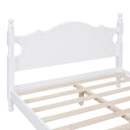 Letto a piattaforma stile retrò con supporto a doghe in legno