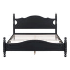 Letto a piattaforma stile retrò con supporto a doghe in legno