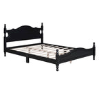Letto a piattaforma stile retrò con supporto a doghe in legno