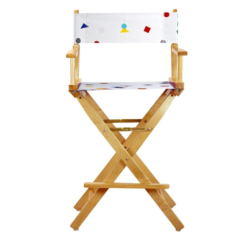 30 Sedia da Regista Telaio Naturale-Confetti - 23L x 19P x 45.5A