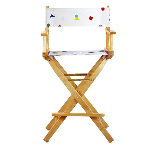30 Sedia da Regista Telaio Naturale-Confetti - 23L x 19P x 45.5A