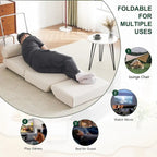 Poltrona Letto Pieghevole Singola con Cuscino, Divano Letto Portatile, Poltrona, Realizzata in Lino Traspirante e Resistente