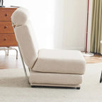 Poltrona Letto Pieghevole Singola con Cuscino, Divano Letto Portatile, Poltrona, Realizzata in Lino Traspirante e Resistente