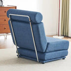 Poltrona Letto Pieghevole Singola con Cuscino, Divano Letto Portatile, Poltrona, Realizzata in Lino Traspirante e Resistente