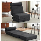 Poltrona singola, Divano letto singolo pieghevole con cuscino, Divano letto pieghevole portatile, Poltrona relax, Facile da riporre