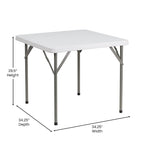 Tavolo Pieghevole Quadrato in Plastica da 87 cm - Tavolo Pieghevole per Eventi - 87P x 87L x 75A