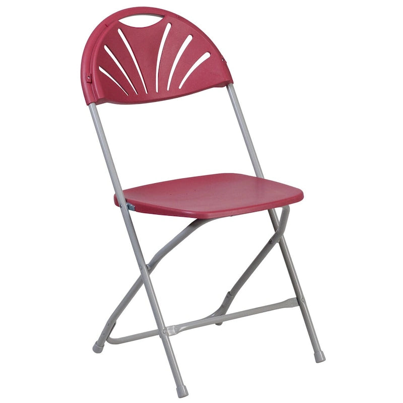 Sedia pieghevole in plastica con schienale a ventaglio, capacità 295 kg