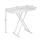 Tavolo Pieghevole 30x20 Pollici Sollevabile da Picnic Campeggio Pranzo Rettangolare Bianco