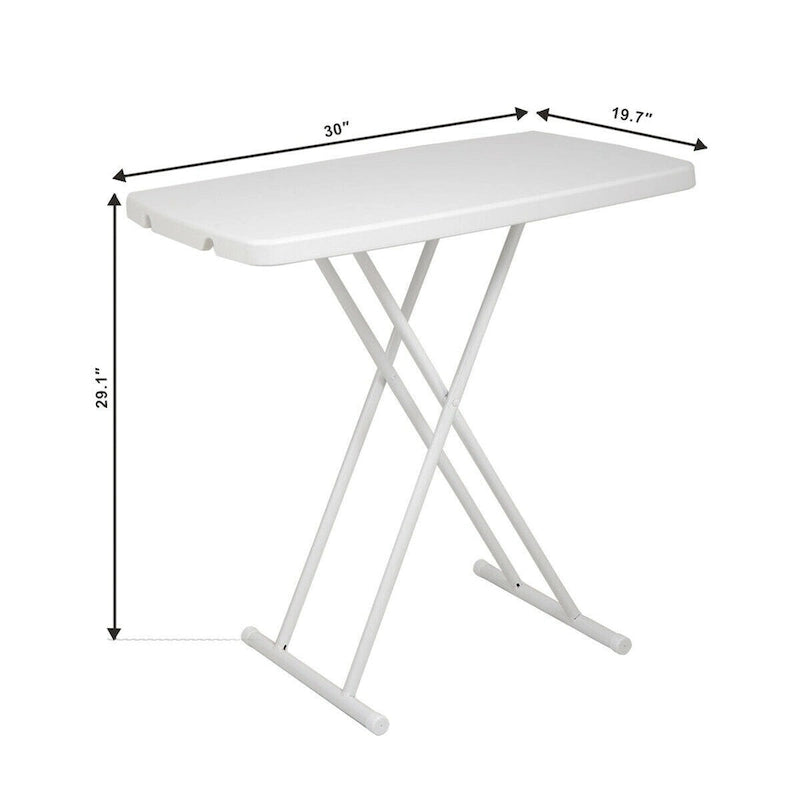 Tavolo Pieghevole 30x20 Pollici Sollevabile da Picnic Campeggio Pranzo Rettangolare Bianco